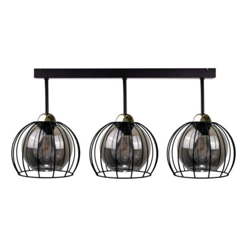 Keter Lighting Felületre szerelhető csillár SOLO BLACK 3xE27/60W/230V fekete/arany