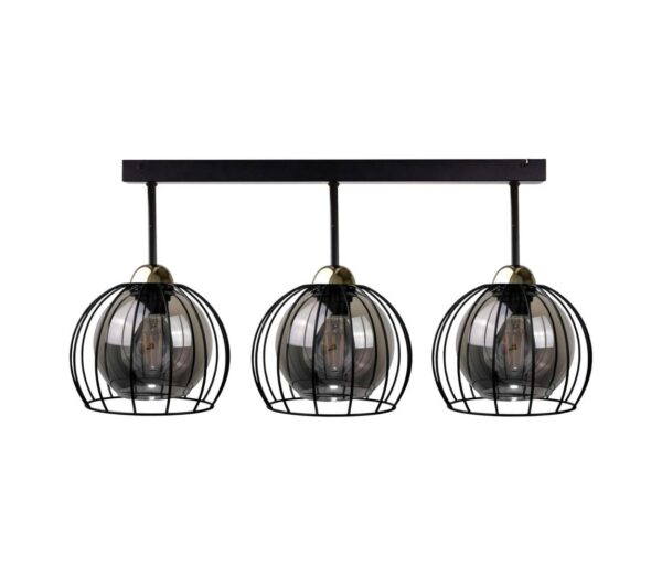 Keter Lighting Felületre szerelhető csillár SOLO BLACK 3xE27/60W/230V fekete/arany