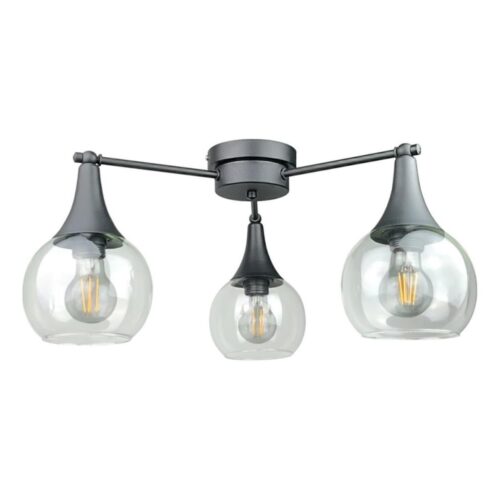 Keter Lighting Felületre szerelhető csillár  STAR 3xE27/60W/230V fekete/átlátszó