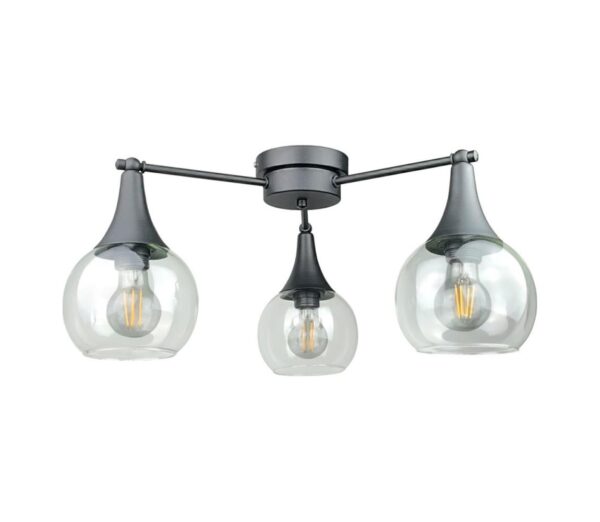 Keter Lighting Felületre szerelhető csillár  STAR 3xE27/60W/230V fekete/átlátszó