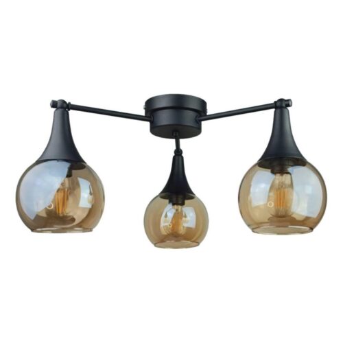 Keter Lighting Felületre szerelhető csillár  STAR 3xE27/60W/230V fekete/füstös bézs
