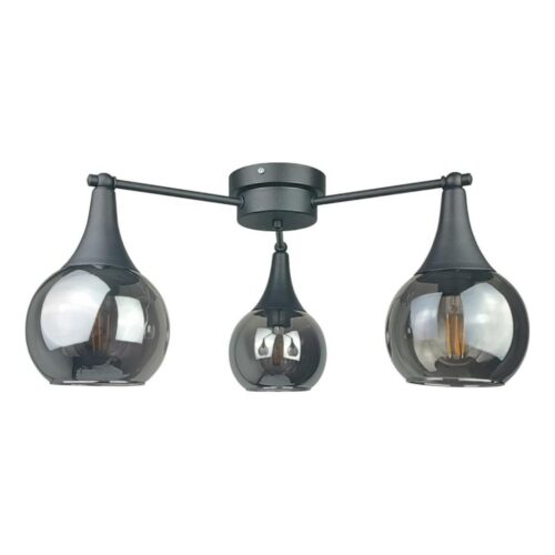 Keter Lighting Felületre szerelhető csillár  STAR 3xE27/60W/230V fekete/füstös fekete