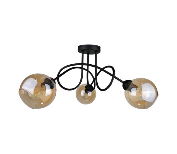 Keter Lighting Felületre szerelhető csillár VENUS BLACK 3xE27/60W/230V
