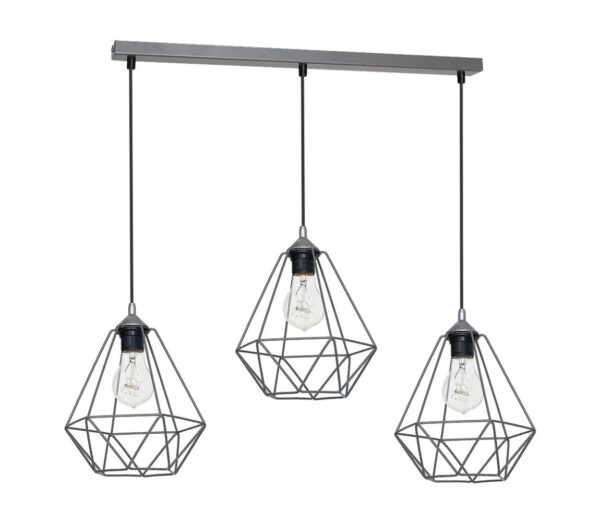 Függeszték BASKET 3xE27/60W/230V szürke
