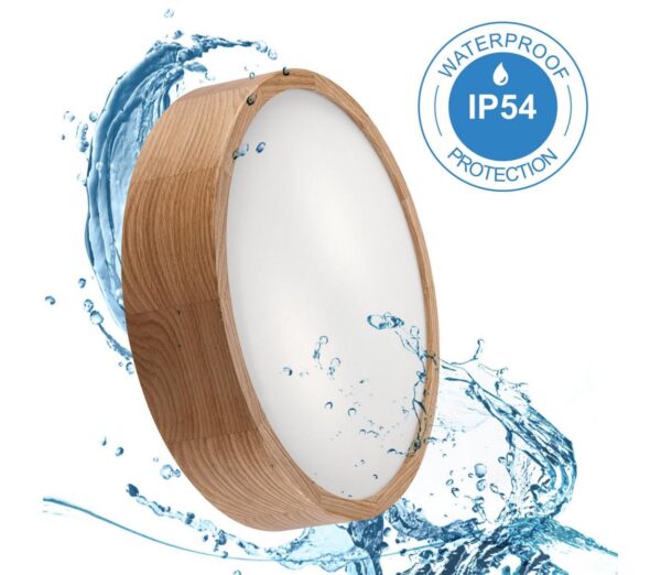 Fürdőszobai mennyezeti lámpa OAK 3xE27/15W/230V tölgy ø 37 cm IP54