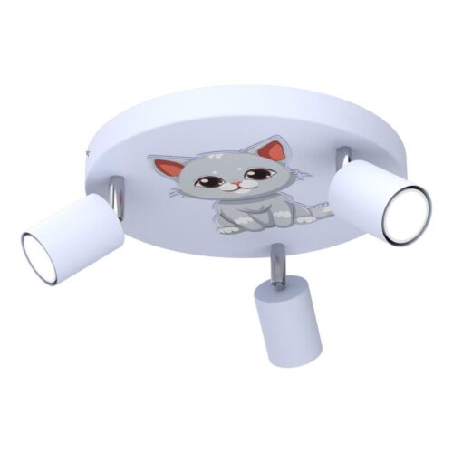 Gyerek spotlámpa FUN 3xGU10/8W/230V kék/macska