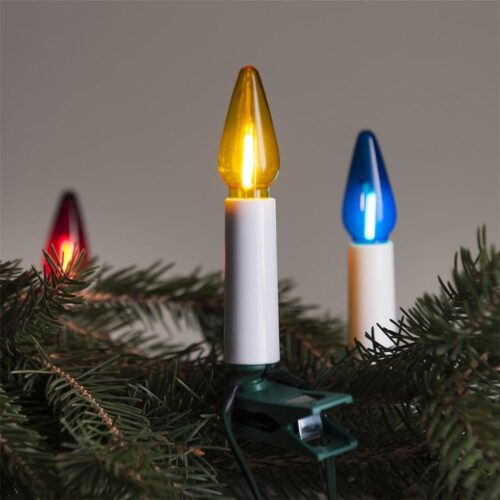 Hosszabbító LED kültéri lánc FELICIA FILAMENT 20xE10 14m színes/meleg fehér IP44