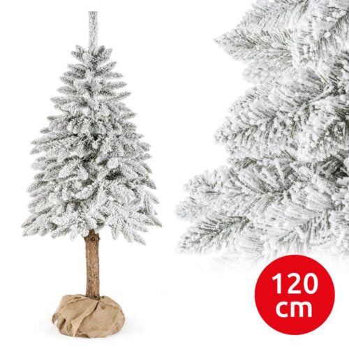 Karácsonyfa törzsével NATURAL WITH SNOW 120 cm lucfenyő