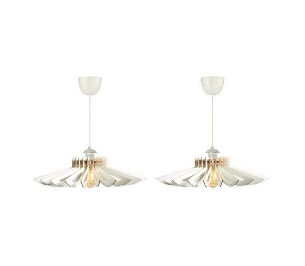 KÉSZLET 2x Csillár zsinóron 1xE27/60W/230V fehér átm. 52 cm