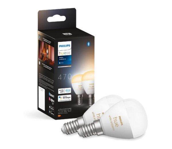 Philips KÉSZLET 2x LED Dimmelhető izzó Philips Hue WHITE AMBIANCE P45 E14/5