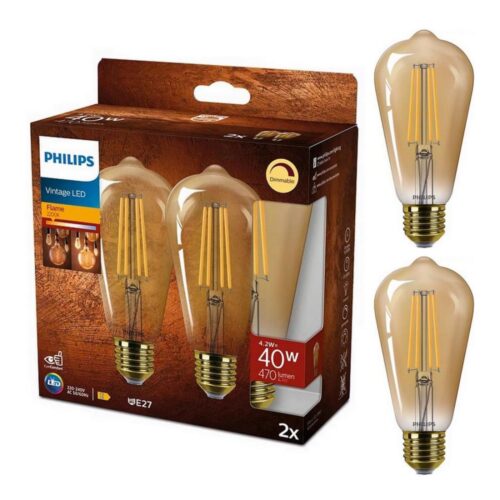 Philips KÉSZLET 2x LED Dimmelhető izzó VINTAGE Philips ST64 E27/4