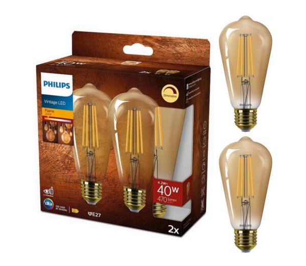 Philips KÉSZLET 2x LED Dimmelhető izzó VINTAGE Philips ST64 E27/4