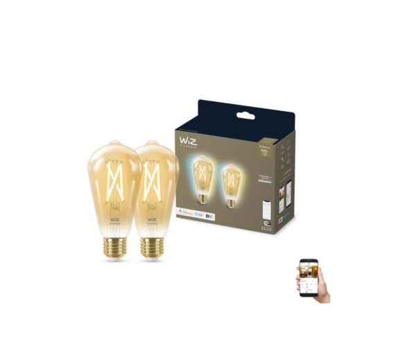 WiZ KÉSZLET 2x LED Dimmelhető izzó VINTAGE ST64 E27/6