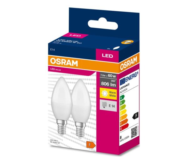 Osram KÉSZLET 2x LED Izzó B38 E14/7