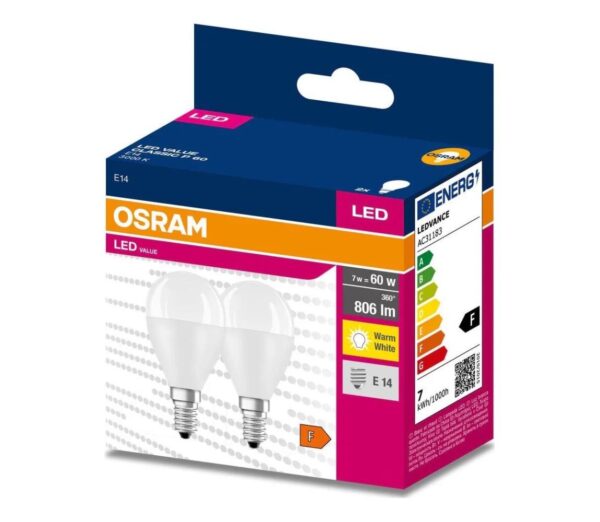 Osram KÉSZLET 2x LED Izzó P45 E14/7W/230V 3000K