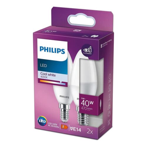 Philips KÉSZLET 2x LED Izzó Philips B35 E14/5W/230V 4000K