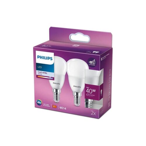 Philips KÉSZLET 2x LED Izzó Philips P45 E14/5W/230V 4000K
