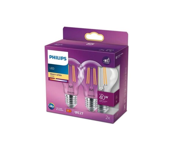 Philips KÉSZLET 2x LED Izzó VINTAGE Philips A60 E27/4