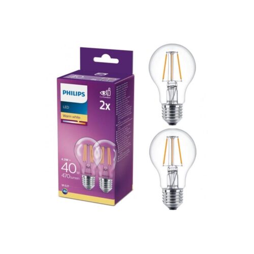 Philips KÉSZLET 2x LED Izzó VINTAGE Philips A60 E27/4