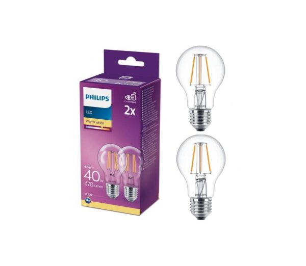 Philips KÉSZLET 2x LED Izzó VINTAGE Philips A60 E27/4