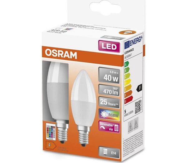 Osram KÉSZLET 2x LED RGBW Dimmelhető izzó B38 E14/4