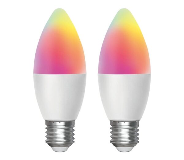 B.V. KÉSZLET 2x LED RGBW Dimmelhető izzó MESH Intelligens C37 E27/6
