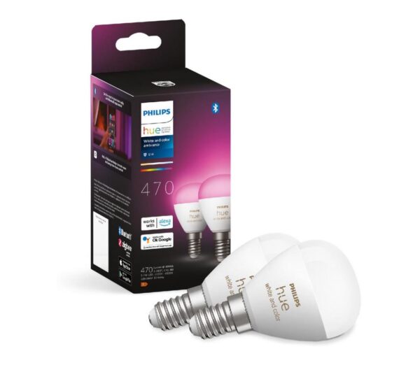 Philips KÉSZLET 2x LED RGBW Dimmelhető izzó Philips Hue WACA P45 E14/5