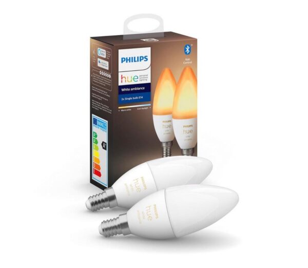 Philips KÉSZLET 2x LED Szabályozható izzó Philips Hue WHITE B39 E14/4W/230V 2200K