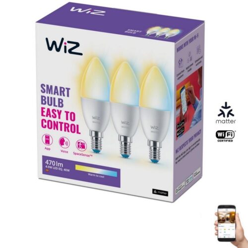 WiZ KÉSZLET 3x LED Dimmelhető izzó C37 E14/4