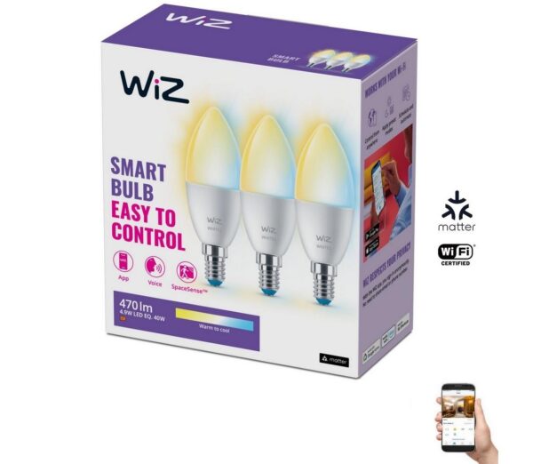 WiZ KÉSZLET 3x LED Dimmelhető izzó C37 E14/4