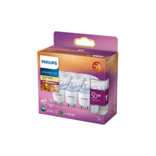 Philips KÉSZLET 3x LED Dimmelhető izzó Philips Warm Glow GU10/3