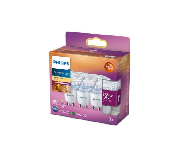 Philips KÉSZLET 3x LED Dimmelhető izzó Philips Warm Glow GU10/3