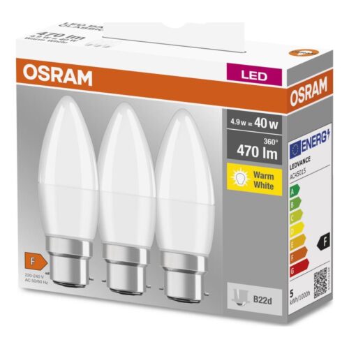 Osram KÉSZLET 3x LED Izzó B38 B22d/4