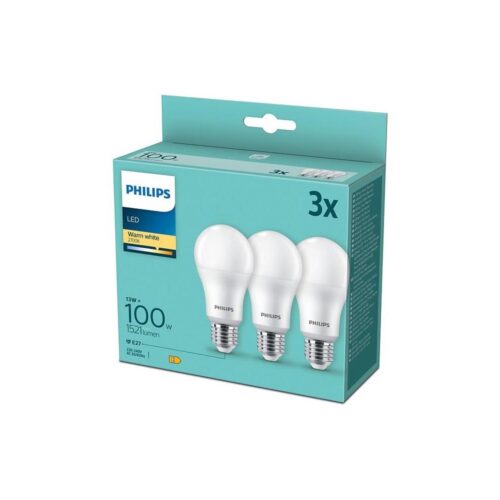 Philips KÉSZLET 3x LED Izzó Philips A60 E27/13W/230V 2700K