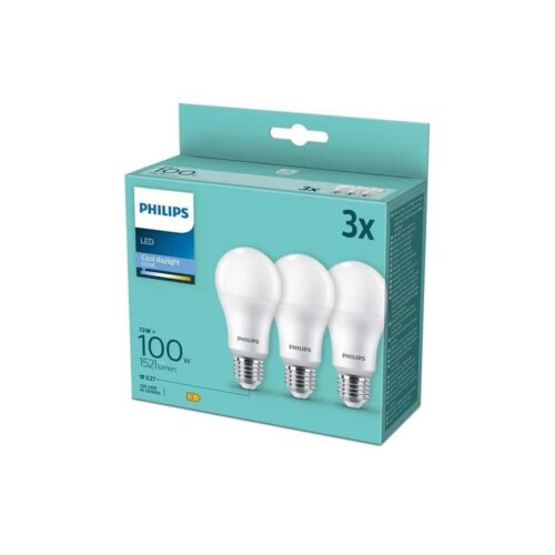 Philips KÉSZLET 3x LED Izzó Philips A67 E27/13W/230V 6500K