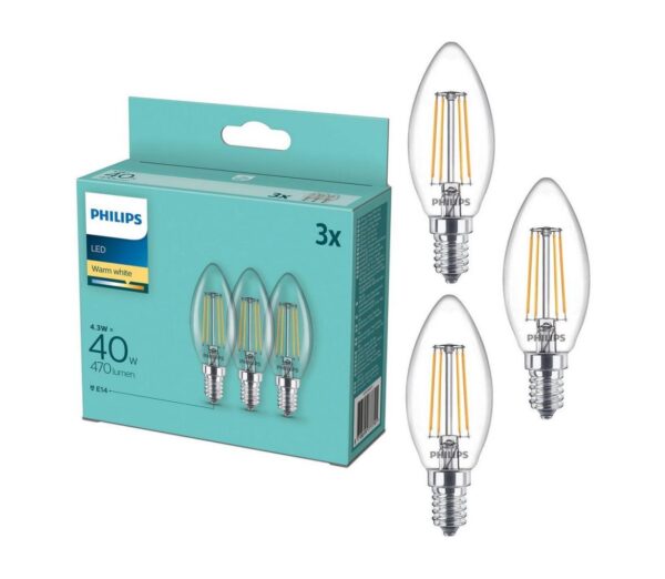 Philips KÉSZLET 3x LED Izzó Philips B35 E14/4