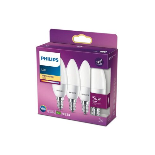 Philips KÉSZLET 3x LED Izzó Philips B35 E14/4W/230V 2700K