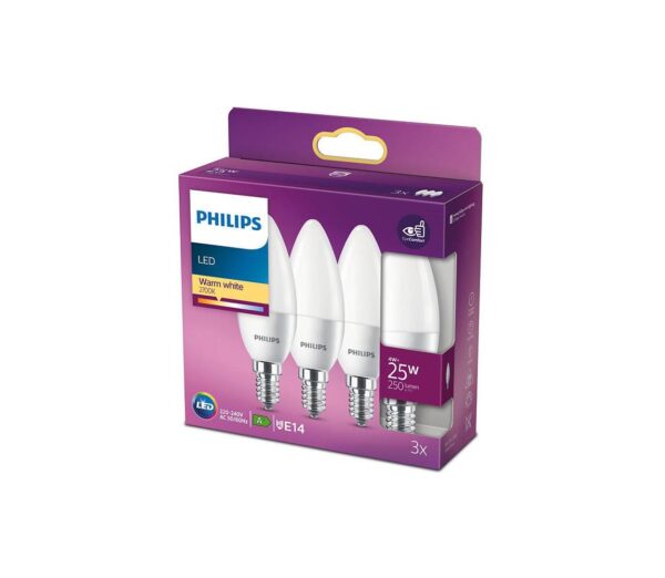 Philips KÉSZLET 3x LED Izzó Philips B35 E14/4W/230V 2700K