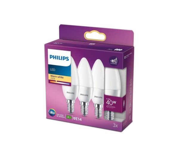 Philips KÉSZLET 3x LED Izzó Philips B35 E14/5
