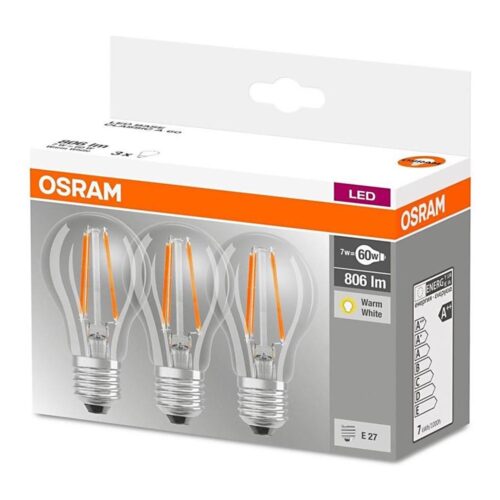 Osram KÉSZLET 3x LED Izzó VINTAGE E27/7W/230V 2700K