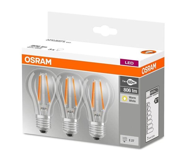 Osram KÉSZLET 3x LED Izzó VINTAGE E27/7W/230V 2700K