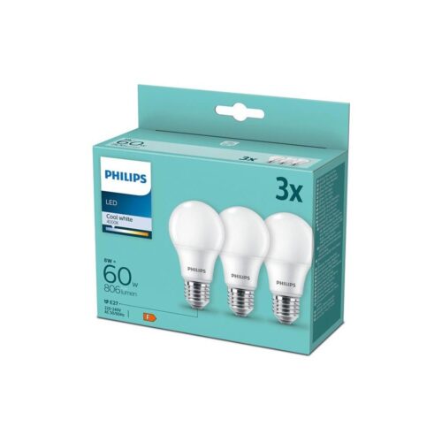 Philips KÉSZLET 3xLED Izzó Philips A60 E27/8W/230V 4000K