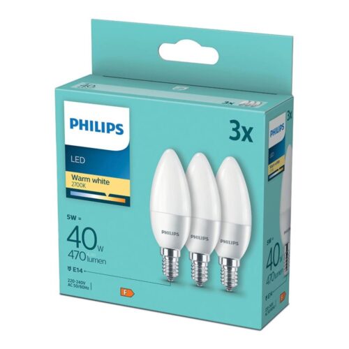 Philips KÉSZLET 3xLED Izzó Philips B35 E14/5W/230V 2700K