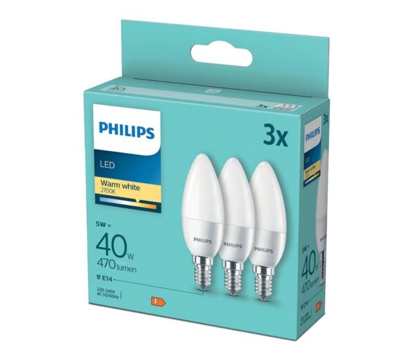 Philips KÉSZLET 3xLED Izzó Philips B35 E14/5W/230V 2700K