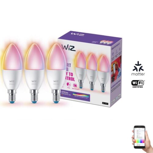 WiZ KÉSZLET 3xLED RGBW Dimmelhető izzó C37 E14/4