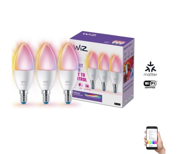 WiZ KÉSZLET 3xLED RGBW Dimmelhető izzó C37 E14/4
