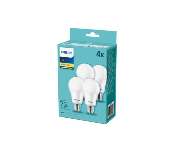 Philips KÉSZLET 4x LED Izzó Philips A60 E27/10