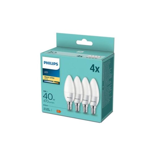 Philips KÉSZLET 4x LED Izzó Philips B35 E14/5W/230V 2700K