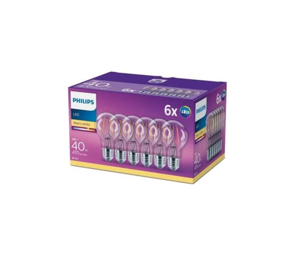 Philips KÉSZLET 6x LED Izzó VINTAGE Philips E27/4W/230V 2700K