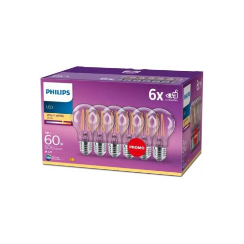 Philips KÉSZLET 6x LED Izzó VINTAGE Philips E27/7W/230V 2700K